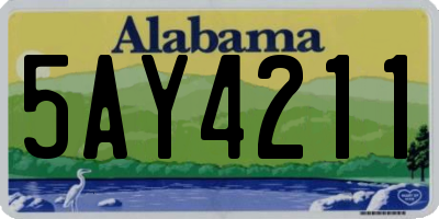 AL license plate 5AY4211