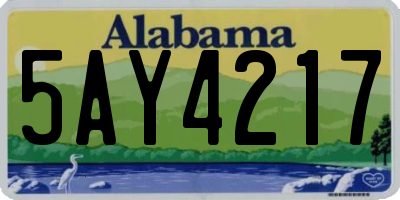AL license plate 5AY4217