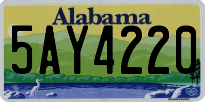 AL license plate 5AY4220