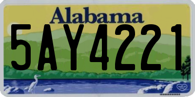 AL license plate 5AY4221