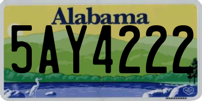 AL license plate 5AY4222