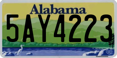AL license plate 5AY4223