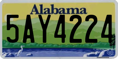 AL license plate 5AY4224