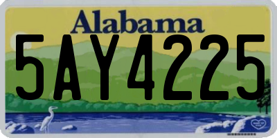 AL license plate 5AY4225