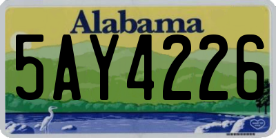 AL license plate 5AY4226