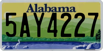 AL license plate 5AY4227
