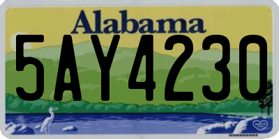 AL license plate 5AY4230