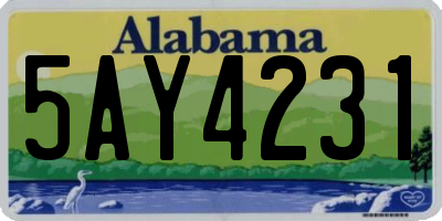 AL license plate 5AY4231