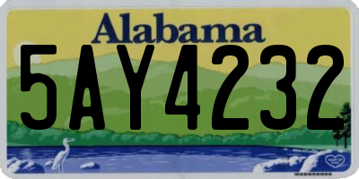 AL license plate 5AY4232