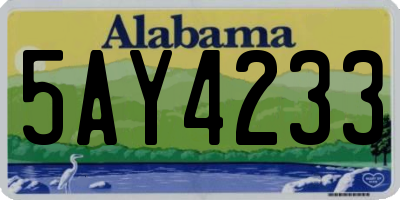 AL license plate 5AY4233