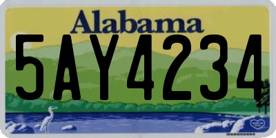 AL license plate 5AY4234
