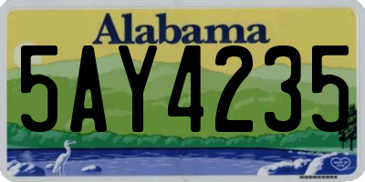 AL license plate 5AY4235