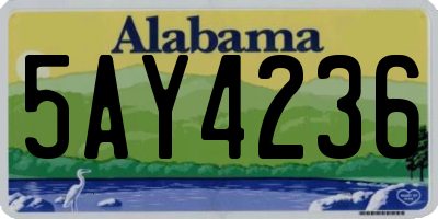 AL license plate 5AY4236