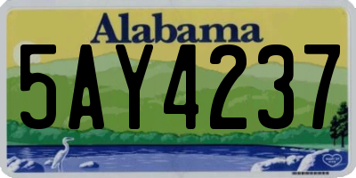 AL license plate 5AY4237
