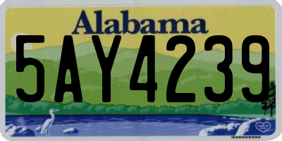 AL license plate 5AY4239