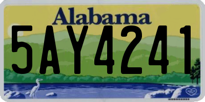 AL license plate 5AY4241