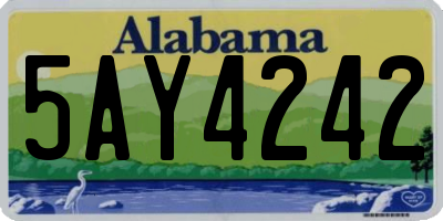 AL license plate 5AY4242