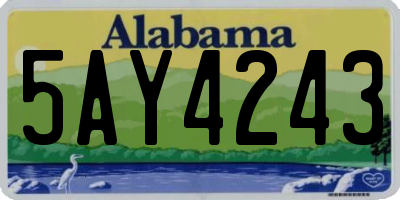 AL license plate 5AY4243