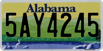 AL license plate 5AY4245