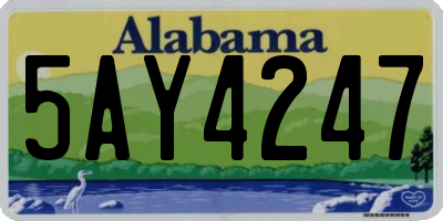 AL license plate 5AY4247