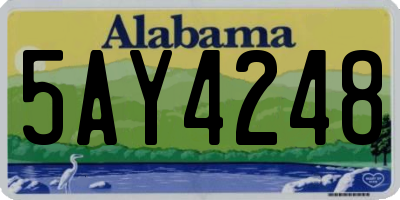 AL license plate 5AY4248