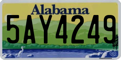 AL license plate 5AY4249