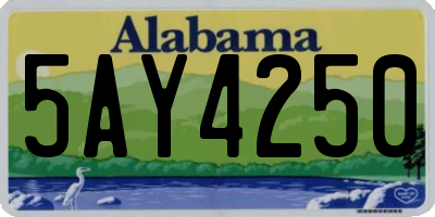 AL license plate 5AY4250
