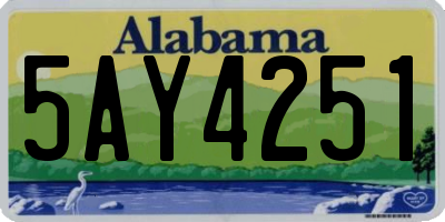 AL license plate 5AY4251