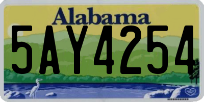 AL license plate 5AY4254