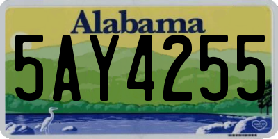 AL license plate 5AY4255