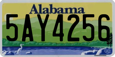 AL license plate 5AY4256