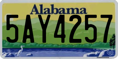AL license plate 5AY4257