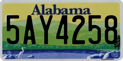 AL license plate 5AY4258