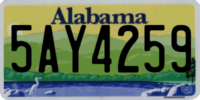 AL license plate 5AY4259