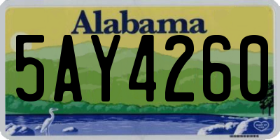 AL license plate 5AY4260