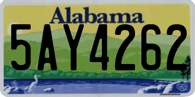 AL license plate 5AY4262