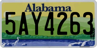 AL license plate 5AY4263