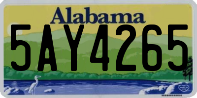 AL license plate 5AY4265