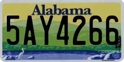 AL license plate 5AY4266