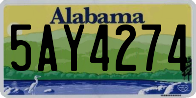 AL license plate 5AY4274