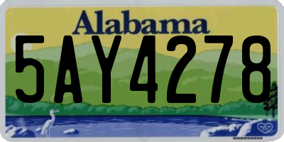 AL license plate 5AY4278