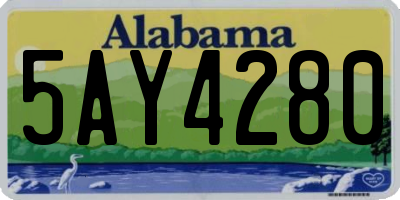 AL license plate 5AY4280