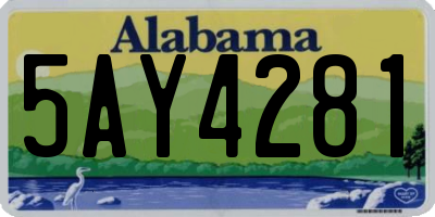 AL license plate 5AY4281