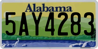 AL license plate 5AY4283