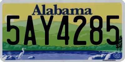 AL license plate 5AY4285