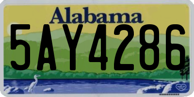 AL license plate 5AY4286