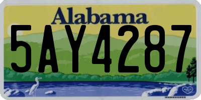 AL license plate 5AY4287
