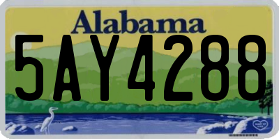 AL license plate 5AY4288