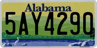 AL license plate 5AY4290