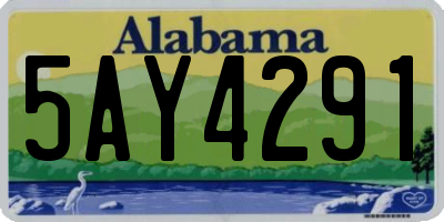AL license plate 5AY4291